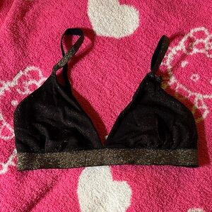 Colsie Elegant Black and Gold Women's Bralette